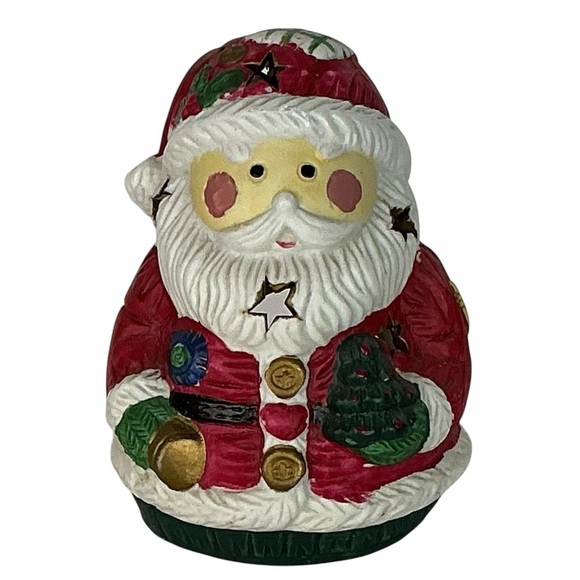 Vintage Santa Clause Roly Poly Holiday Candle Holder Red White 1990 Collectible - Picture 16 of 16